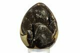 Septarian Dragon Egg Geode - Sparkly Black Crystals #344444-1